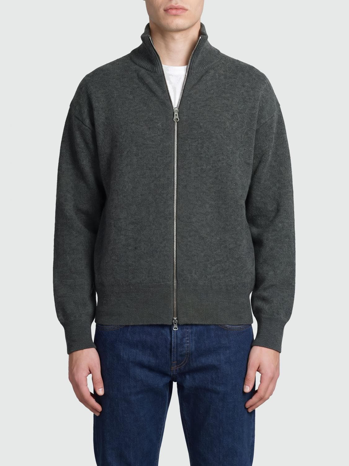 Extreme Cashmere Dropped Shoulder Turtleneck Cardigan in Pure Cashmere · OS