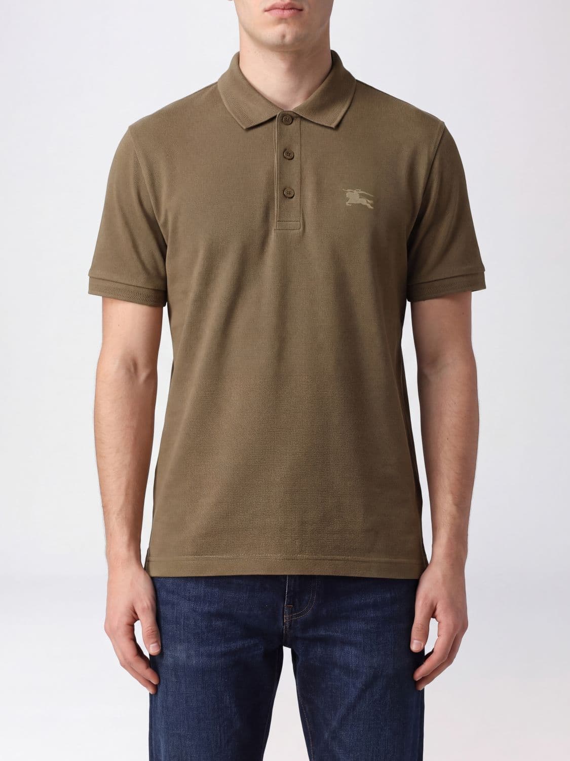 Burberry Short-Sleeved Cotton Polo Shirt with Embroidered EKD Logo · M
