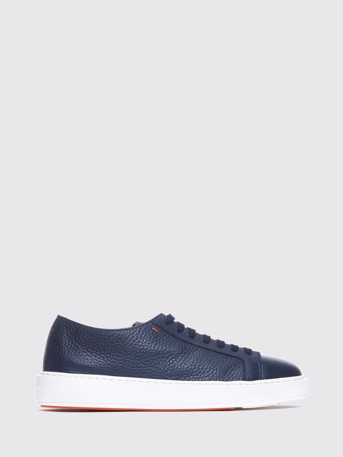 Santoni Low Top Tumbled Calf Leather Lace-Up Sneakers