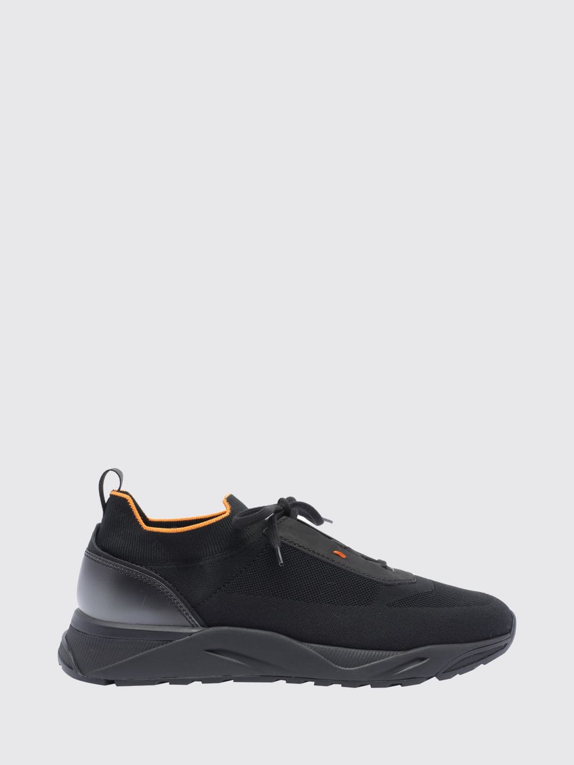Santoni Low Top Stretch Technical Fabric Lace-Up Sneakers with Pull Tab