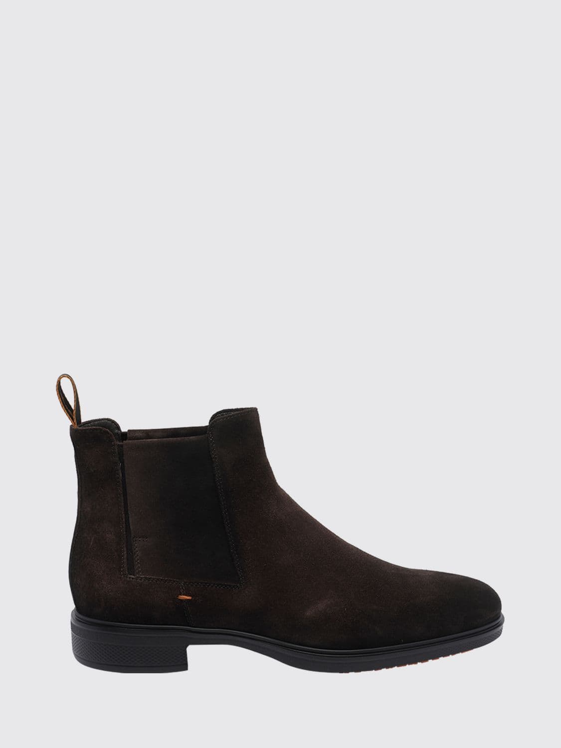 Santoni Suede Chelsea Boots with Rubber Sole