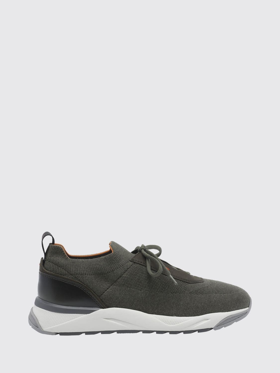 Santoni Low Top Stretch Technical Fabric Lace-Up Sneakers with Pull Tab