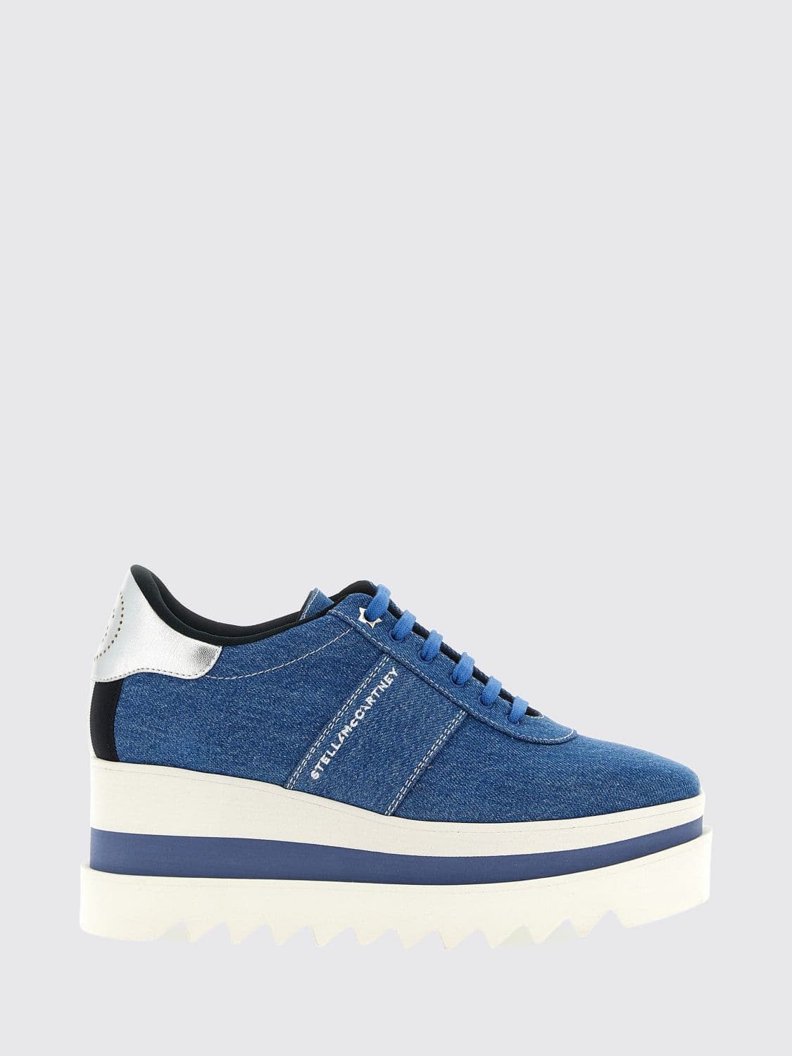 Stella Mccartney Elyse Denim Platform Derby Shoes with Serrated Sole · 38½