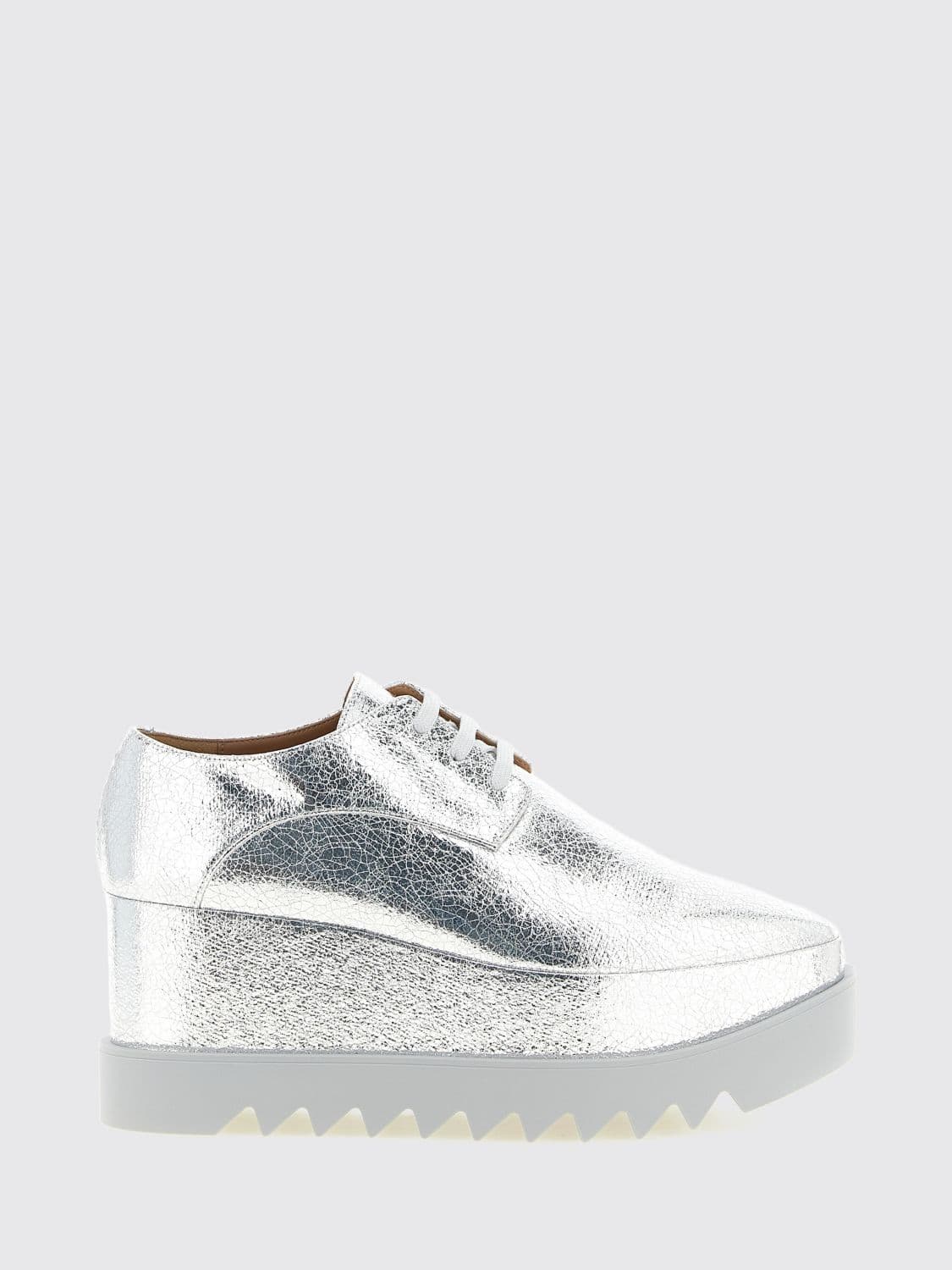Stella Mccartney Elyse Crackled Faux Leather Platform Lace-ups