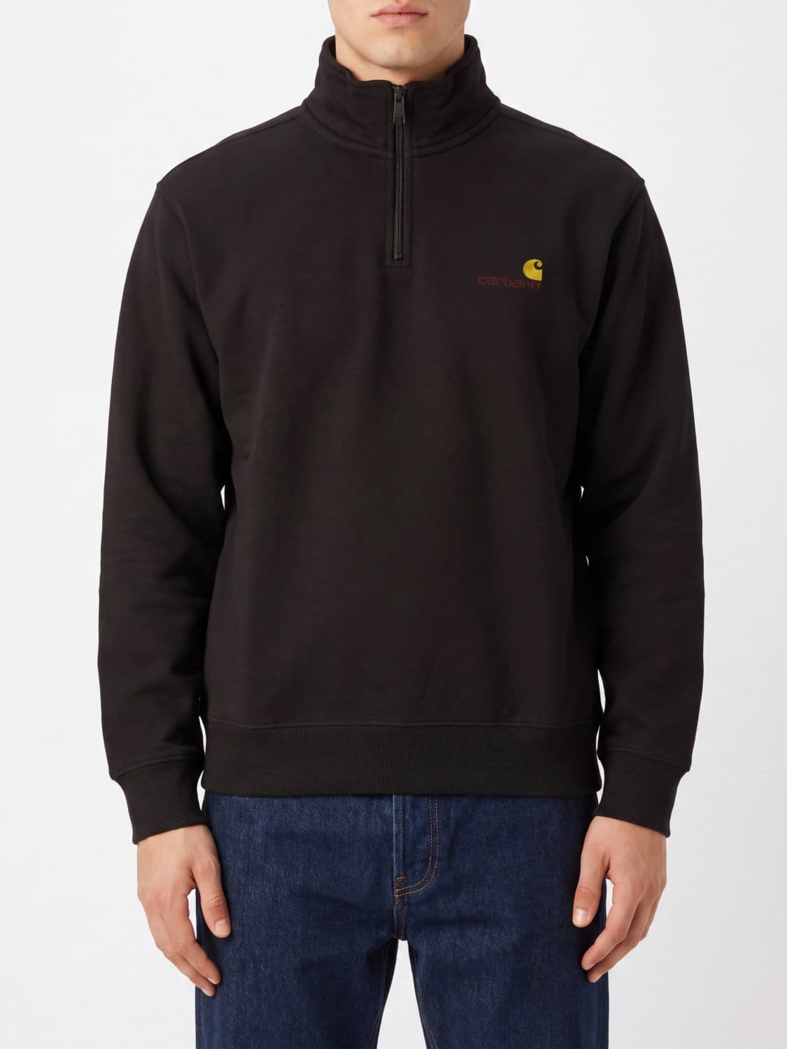 Carhartt Wip Cotton-Blend Half-Zip Sweatshirt with High Neck