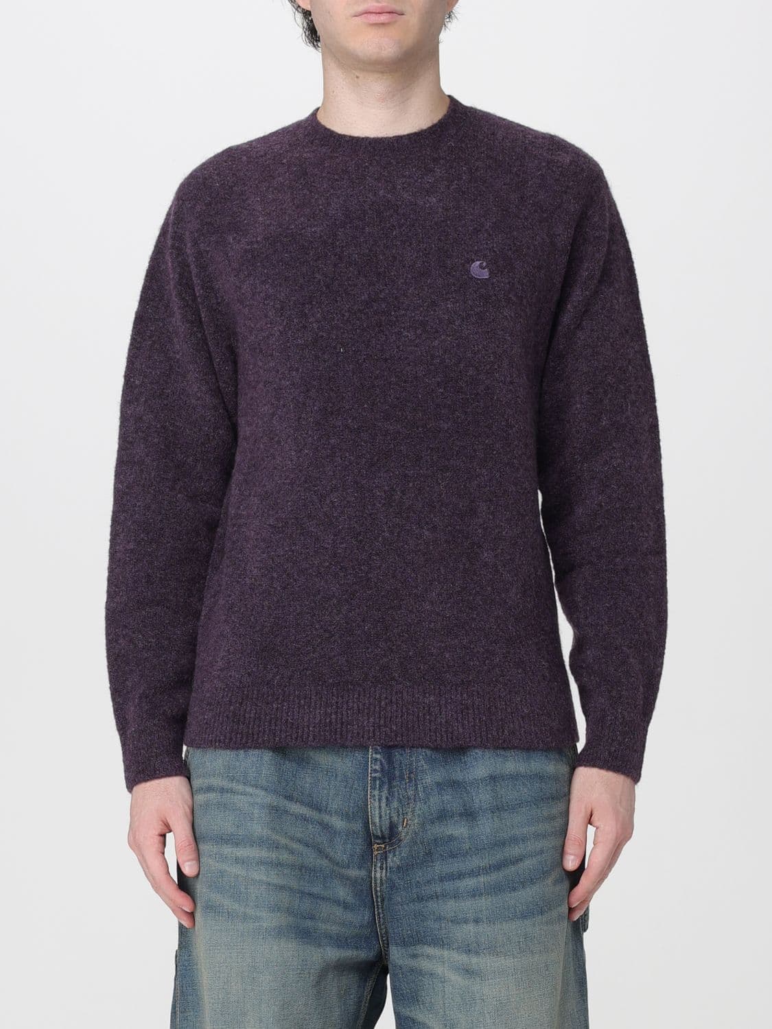 Carhartt Wip Curtis Crewneck Jumper in Acrylic Blend with Embroidered Logo