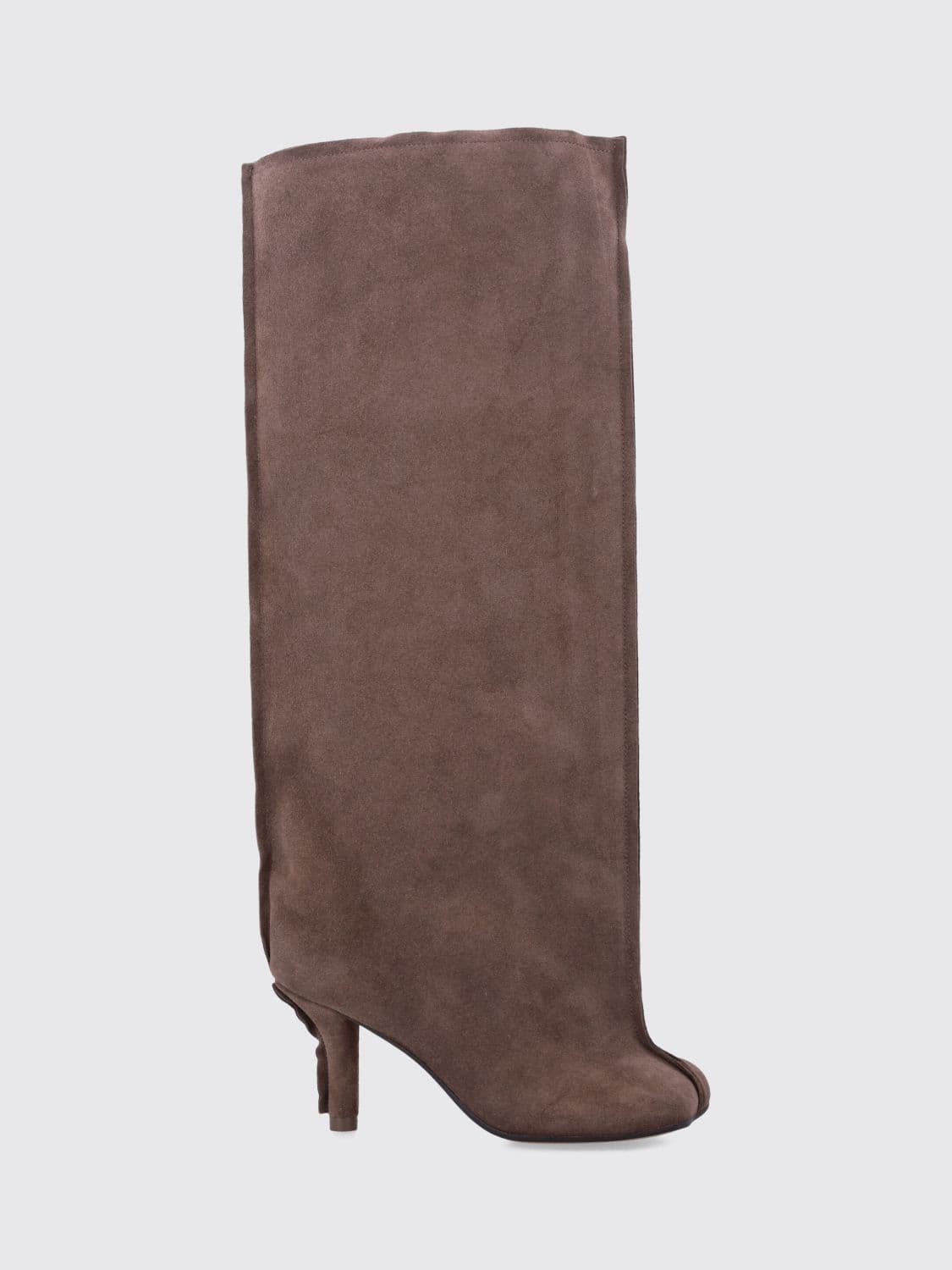 Mm6 Maison Margiela Anatomic Suede Knee-High Boots with Stiletto Heel