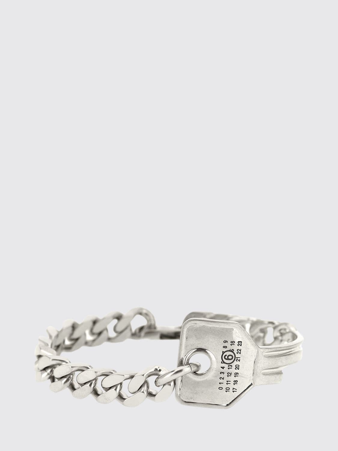 Mm6 Maison Margiela Chain Link Bracelet in Polished Silver-Tone Brass