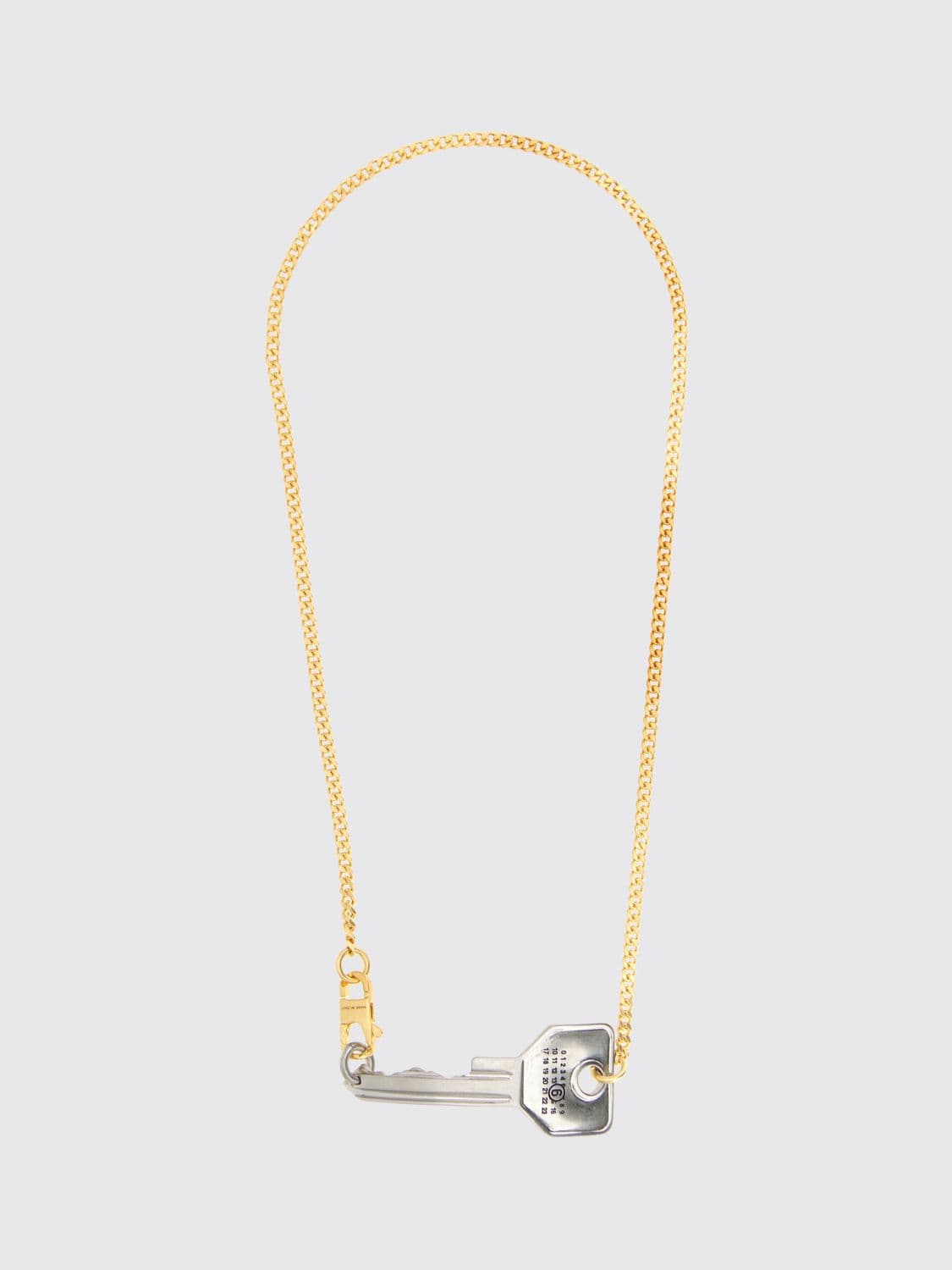 Mm6 Maison Margiela Chain Link Necklace in Polished Silver-Tone Brass · S