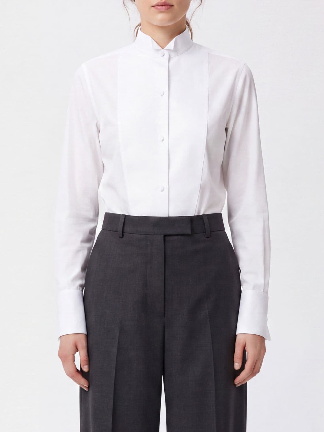 Tom Ford Cotton Tuxedo Shirt with Plastron and Wing Collar