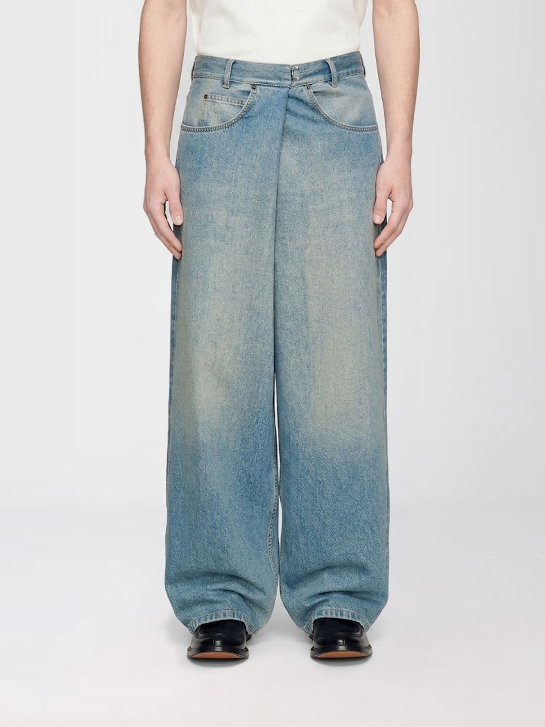 Maison Margiela Wrap Wide-Leg Cotton Denim Jeans