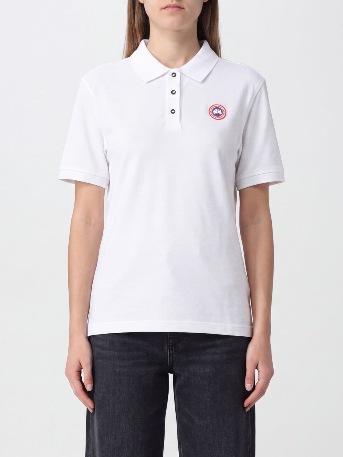 Canada Goose Slim Fit Cotton Polo Shirt with Contrast Logo