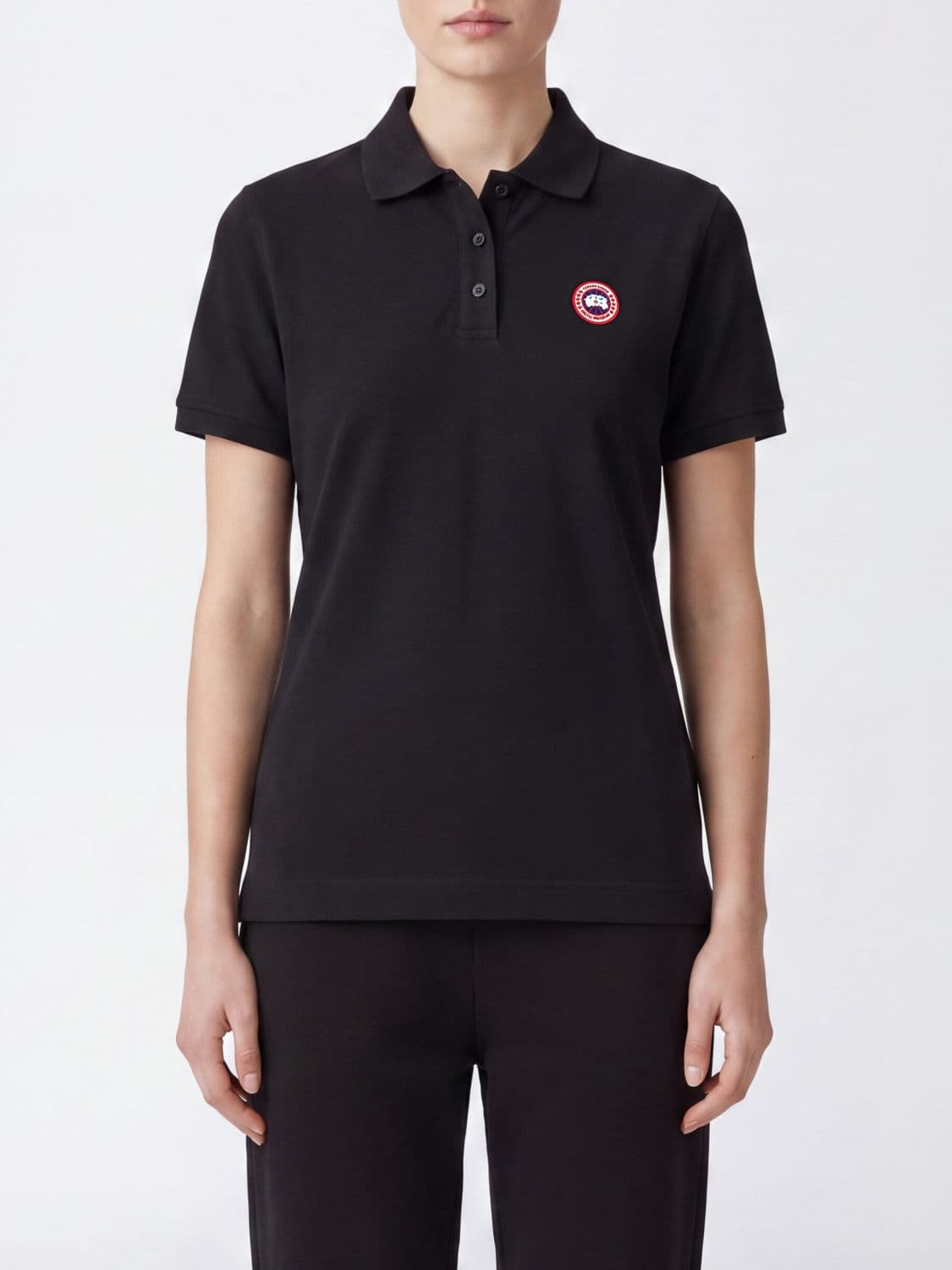 Canada Goose Slim Fit Cotton Polo Shirt with Contrast Logo
