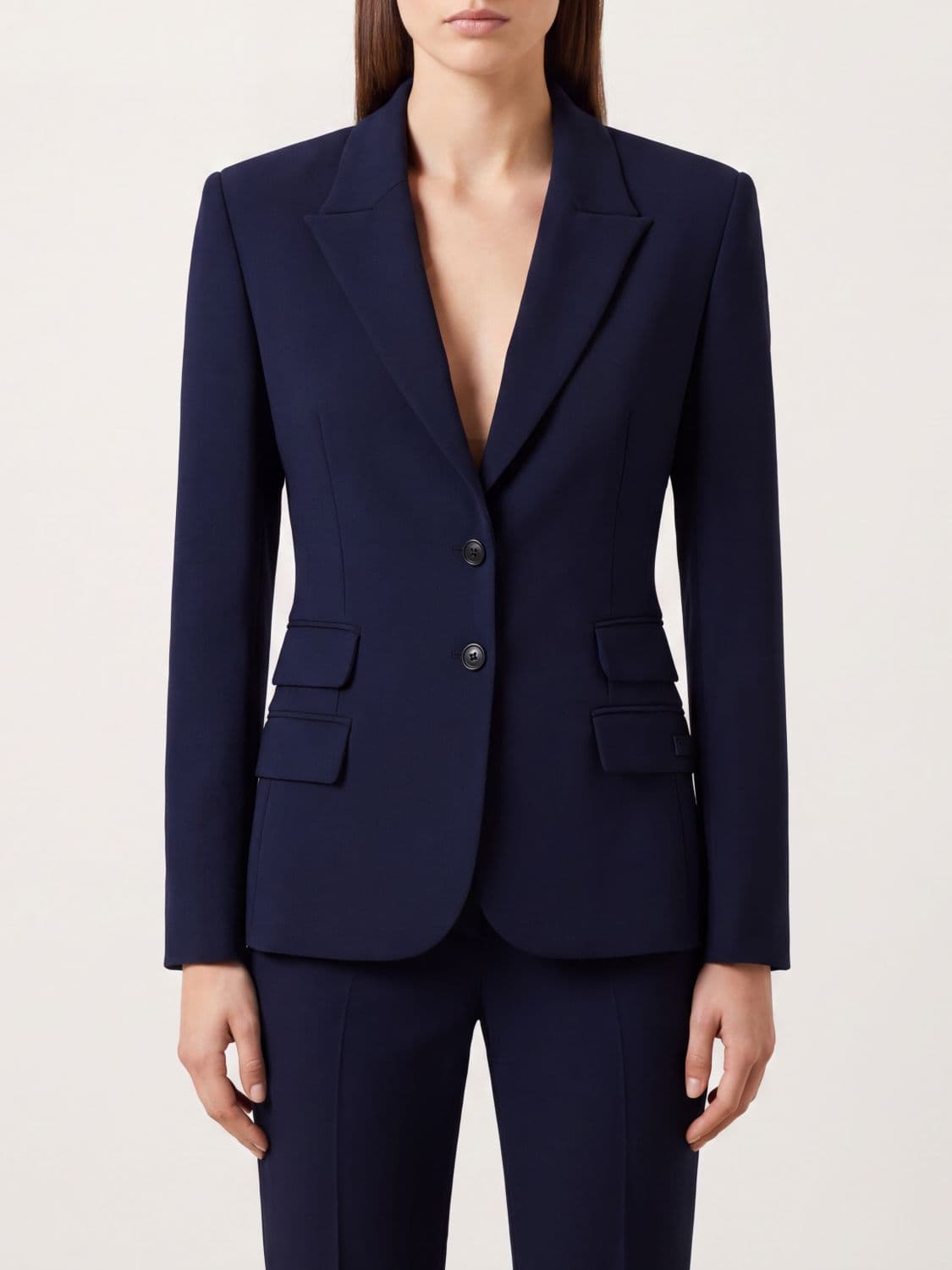 Elisabetta Franchi Slim Fit Single-Breasted Blazer with Peaked Lapels