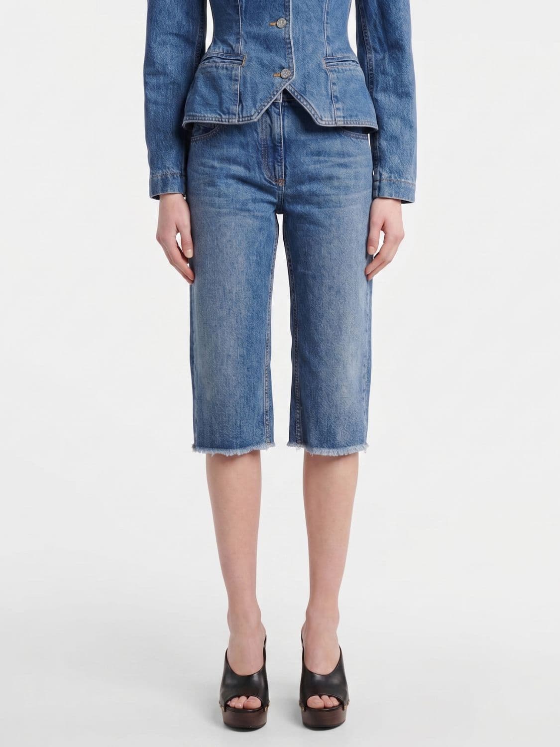 Magda Butrym High-Waisted Denim Shorts with Five-Pocket Design