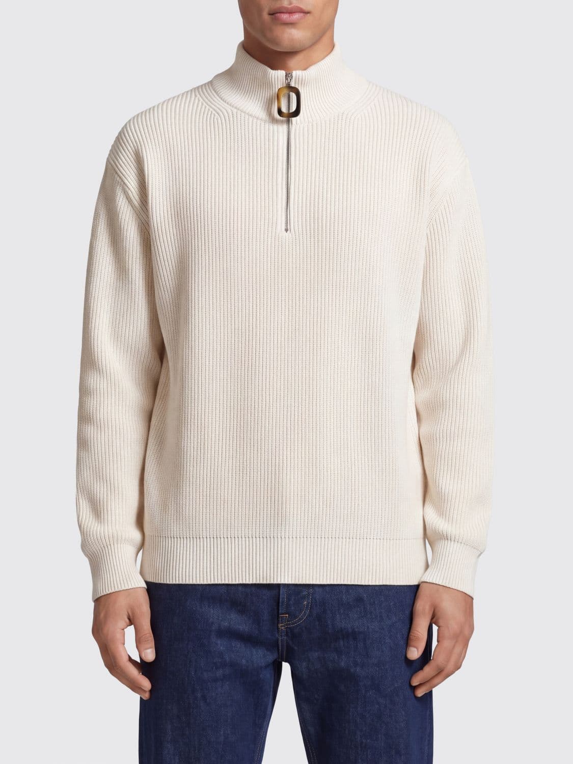 Jw Anderson High-Neck Half-Zip Jumper in Wool Blend