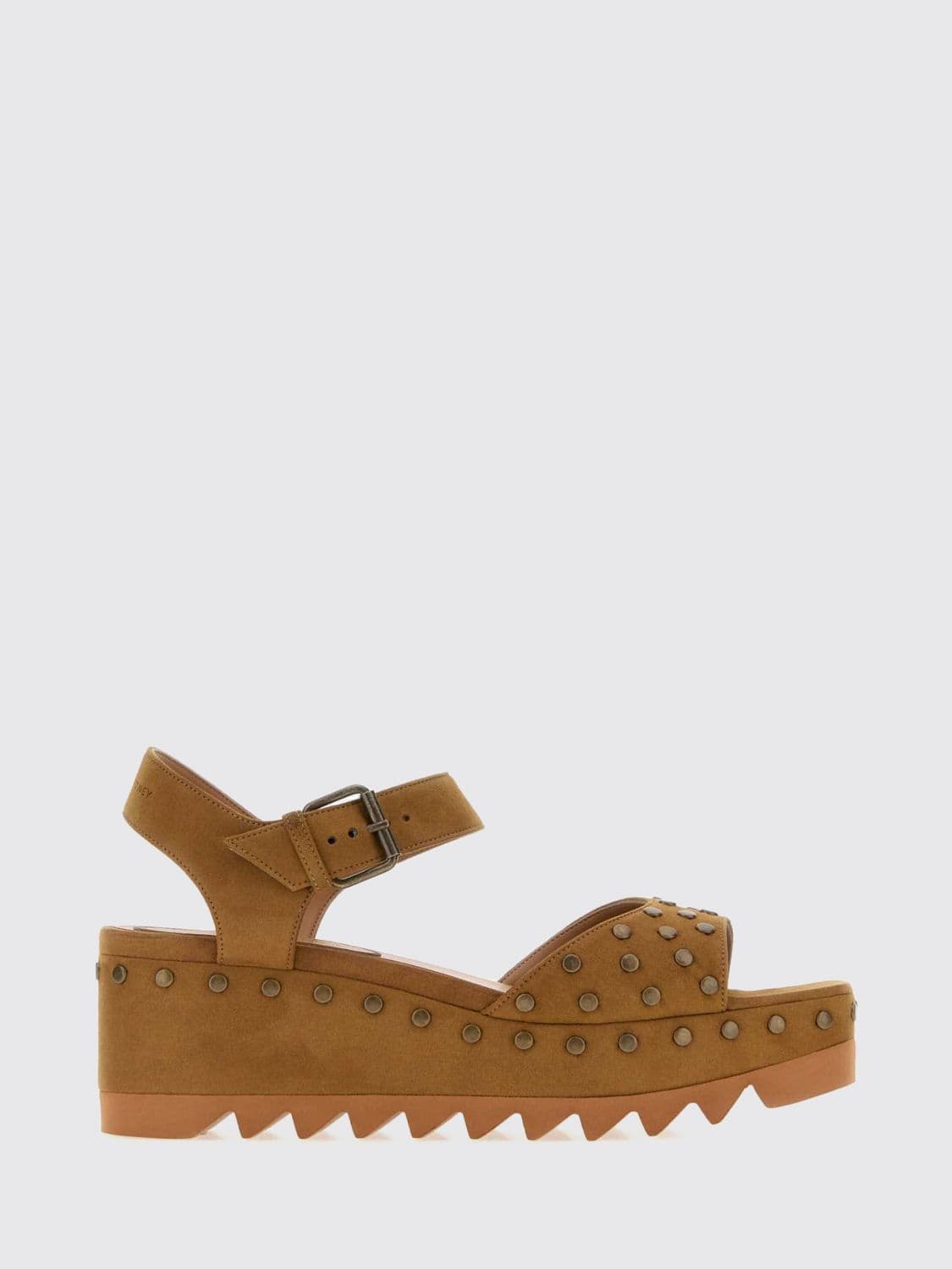 Stella Mccartney Studded Eco Alter Mat Wedge Sandals with Ankle Strap