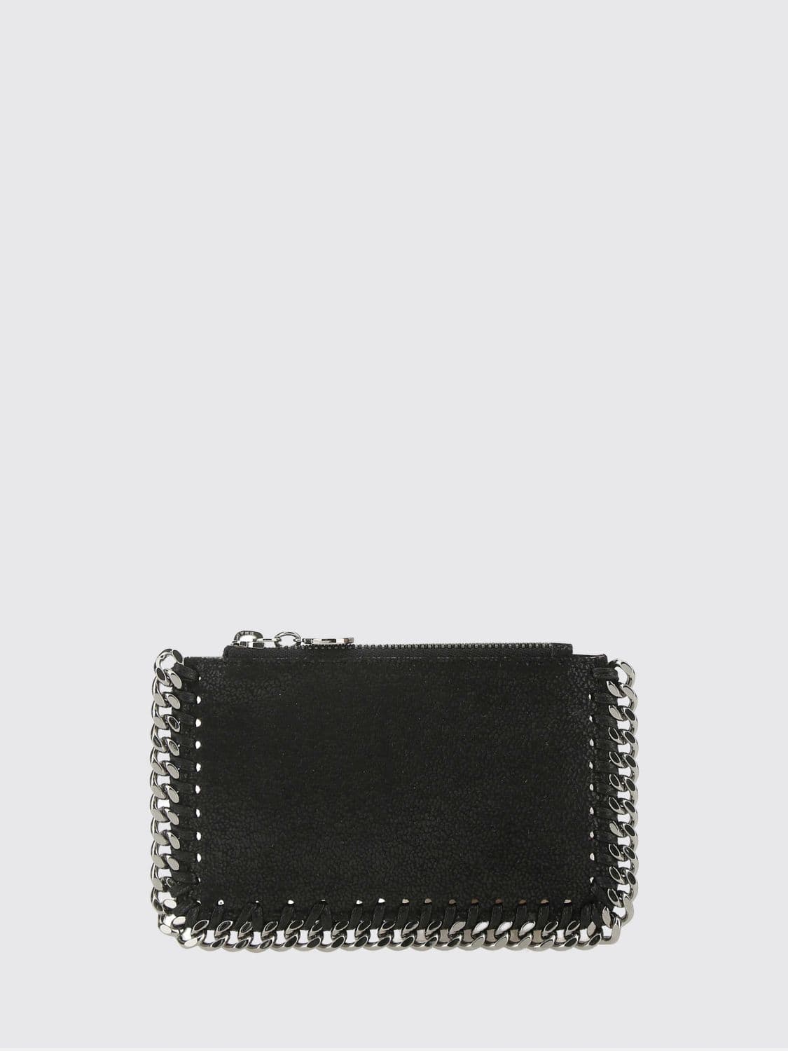 Stella Mccartney Black Polyester Wallet with Silver-Tone Finish