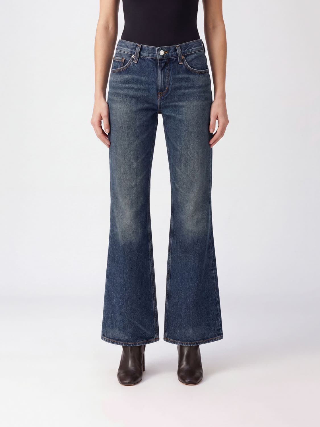 Agolde Low-Rise Flared Jeans in Regenerative Cotton Denim