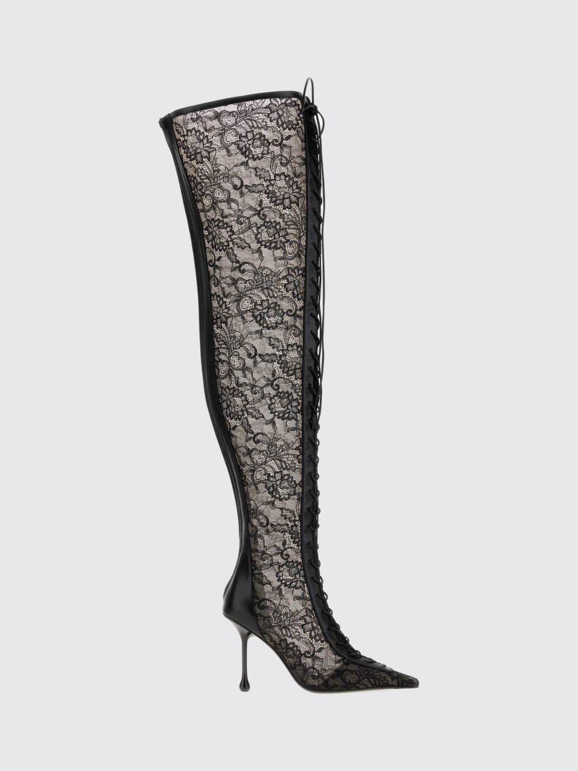 Jimmy Choo Scarlett Over-the-Knee Boots in Embroidered Floral Lace