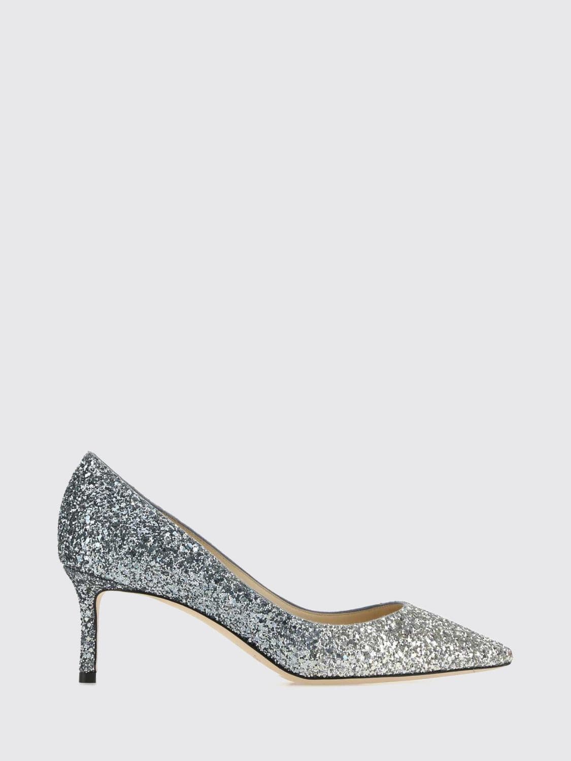 Jimmy Choo Romy Embroidered Glitter Fabric Pumps with Medium Heel
