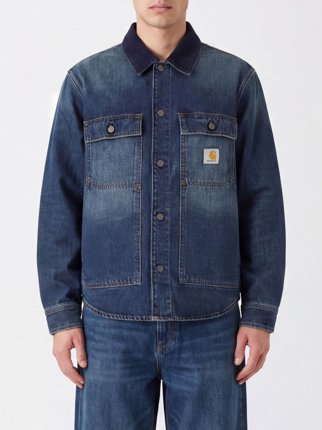 Carhartt Wip Oakland Cotton Denim Jacket with Patch Pockets and Logo