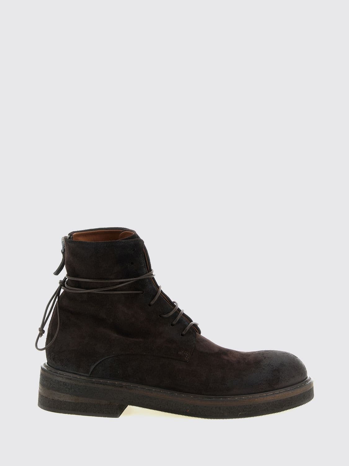 Marsèll Parrucca Suede Calfskin Combat Boots with Rear Zip