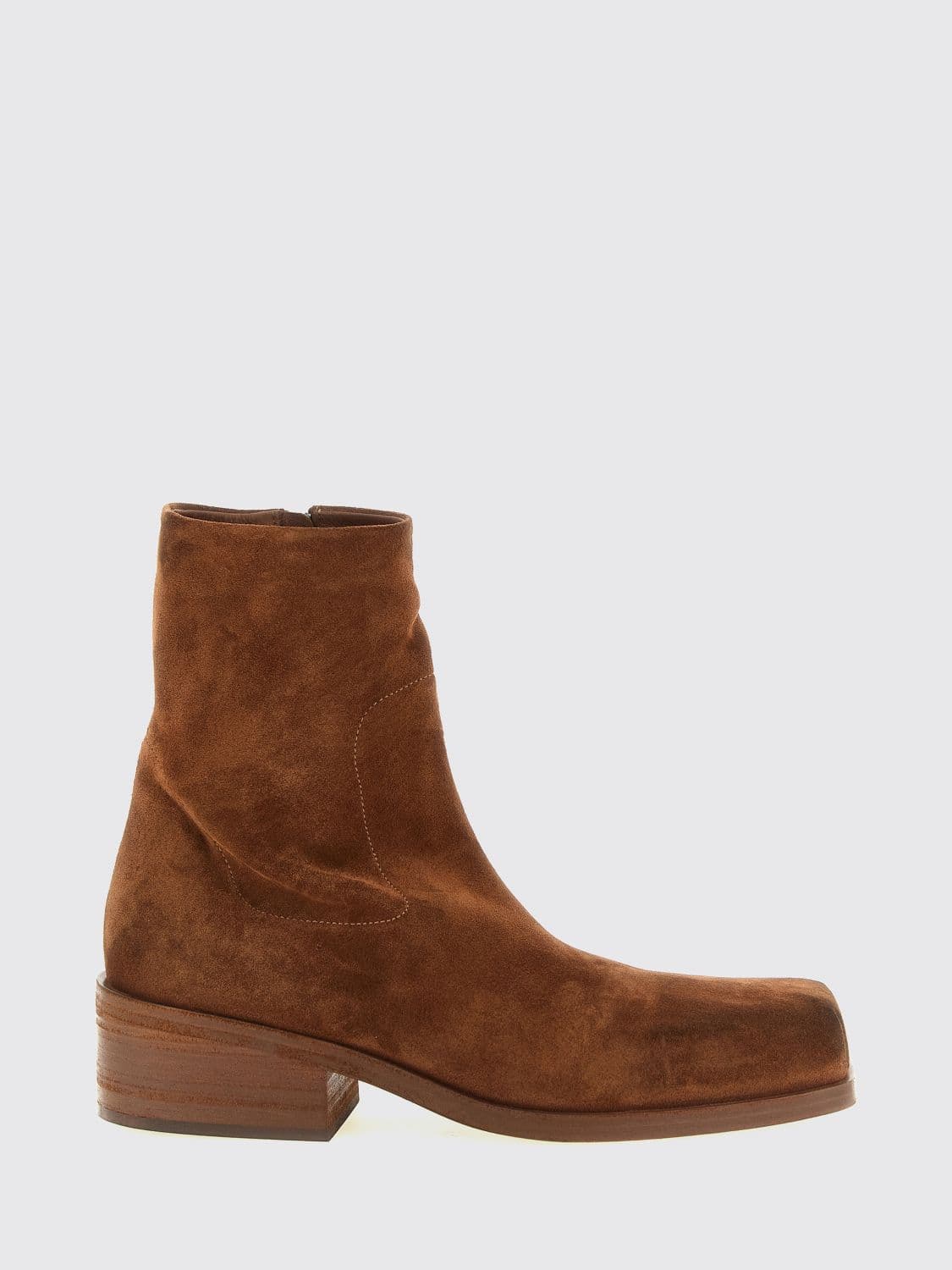 Marsèll Cassello Square-Toe Ankle Boots in Smooth Calfskin Leather