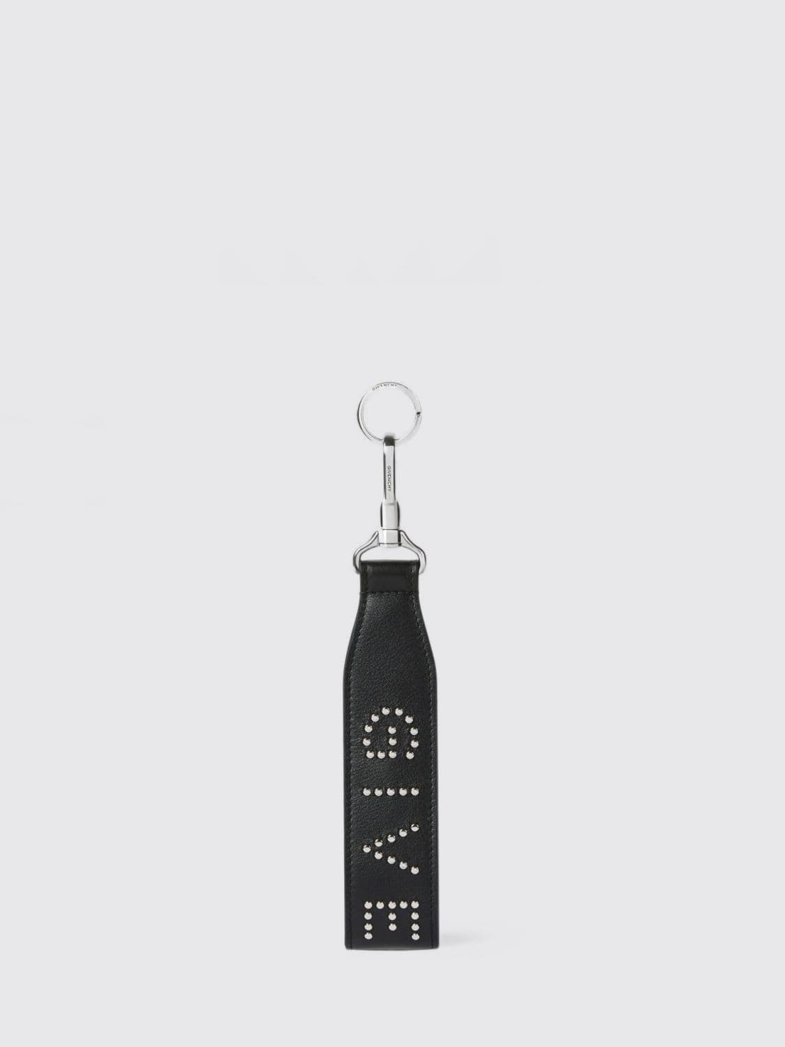 Givenchy Cargo Leather and Metal Keychain with Studded Logo