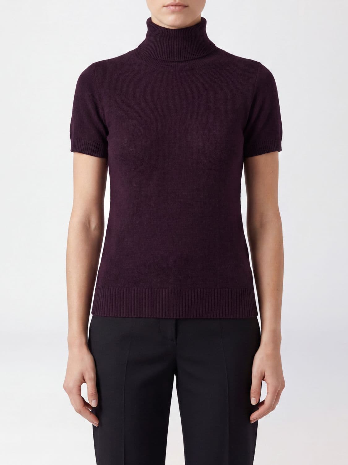 Allude Slim Fit Short-Sleeved Cashmere Turtleneck Jumper