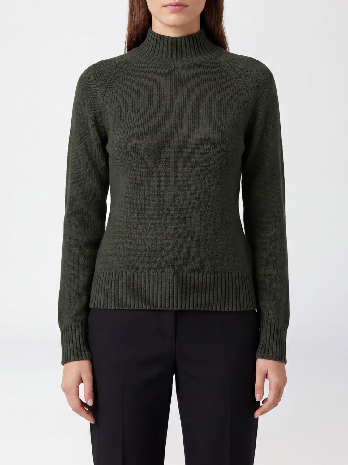 Allude Slim Fit Long-Sleeved Cashmere Mock Neck Jumper