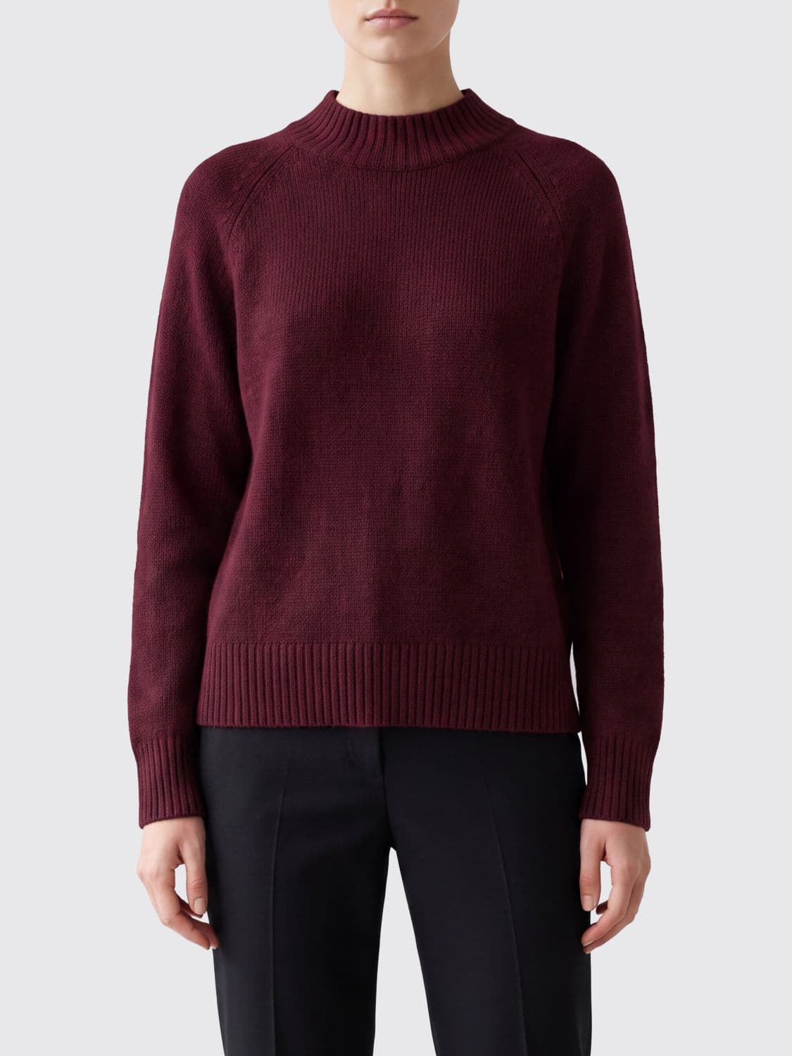 Allude Slim Fit Long-Sleeved Cashmere Mock Neck Jumper