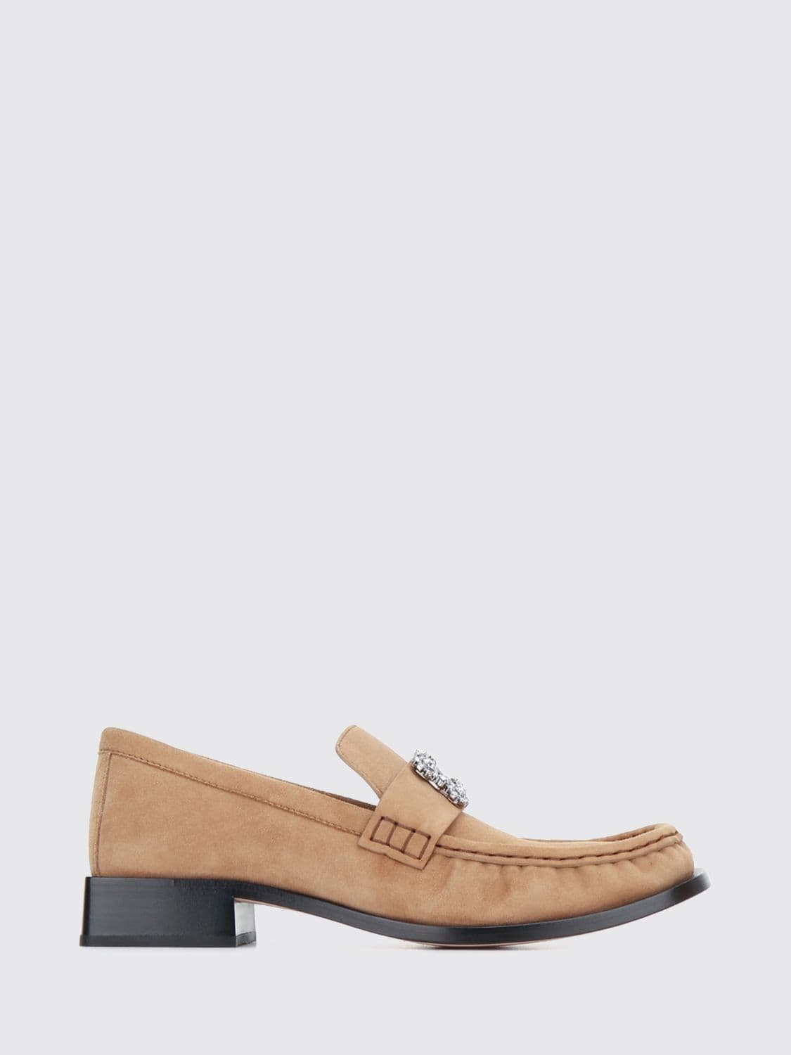 Roger Vivier Viv' Rangers Suede Loafers with Jewelled Buckle