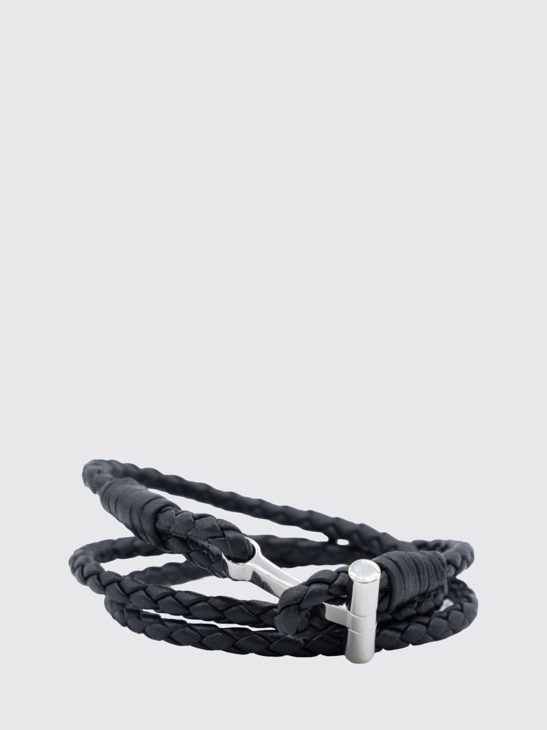 Tom Ford Multi-Strand Woven Calfskin Leather Bracelet with Logo
