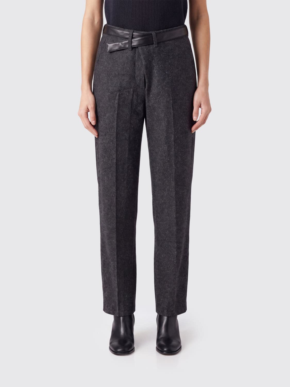 Darkpark Gaia High-Waisted Wide-Leg Trousers with Asymmetric Design