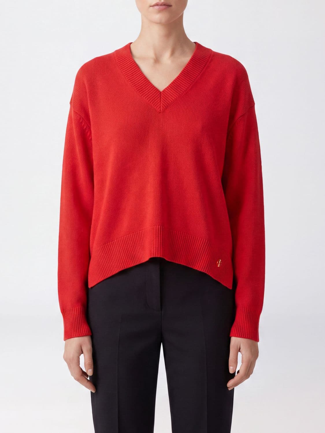 Anine Bing V-Neck 100% Cashmere Jumper with Ribbed Trims