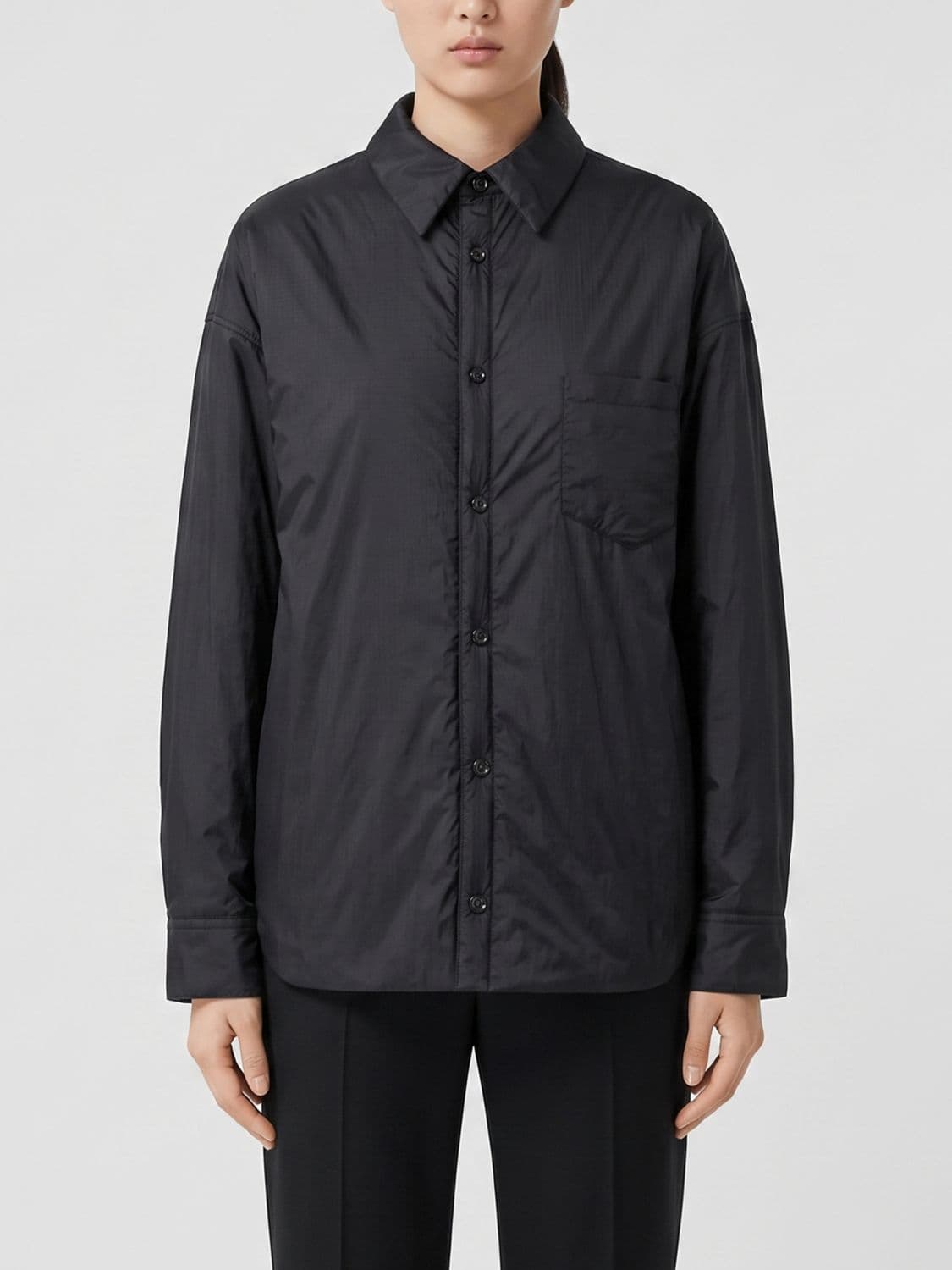 Maison Margiela Nylon Shirt Jacket with Iconic White Stitch