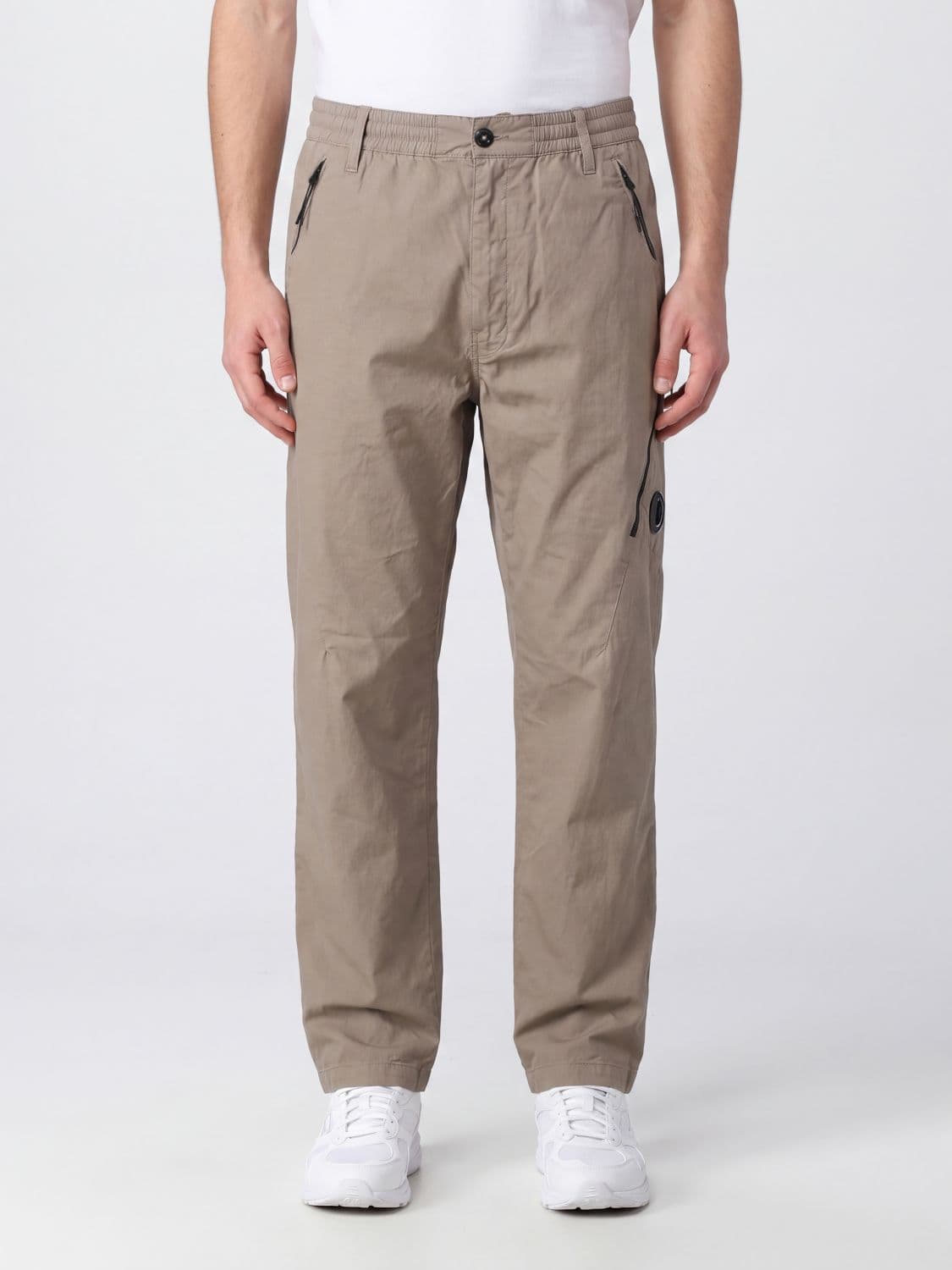 C.p. Company C. P. COMPANY Slim Fit Cotton Trousers with Elasticated Waist