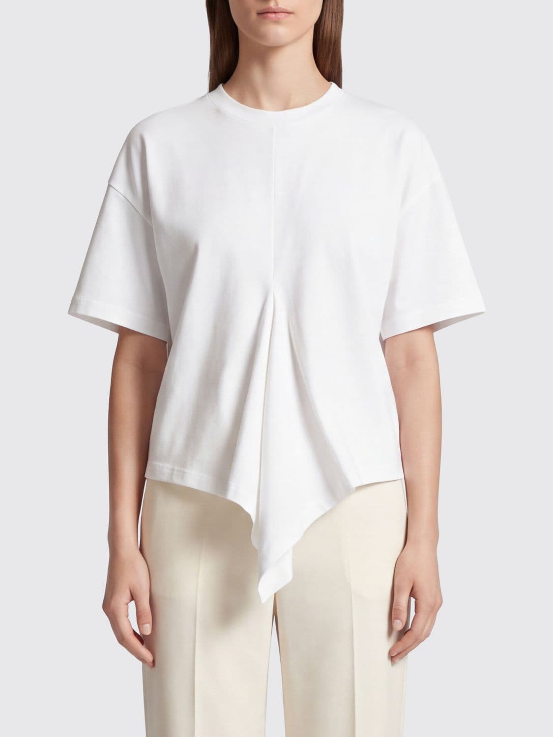 Rohe Relaxed-Fit Cotton and Silk Blend T-shirt with Asymmetrical Hem