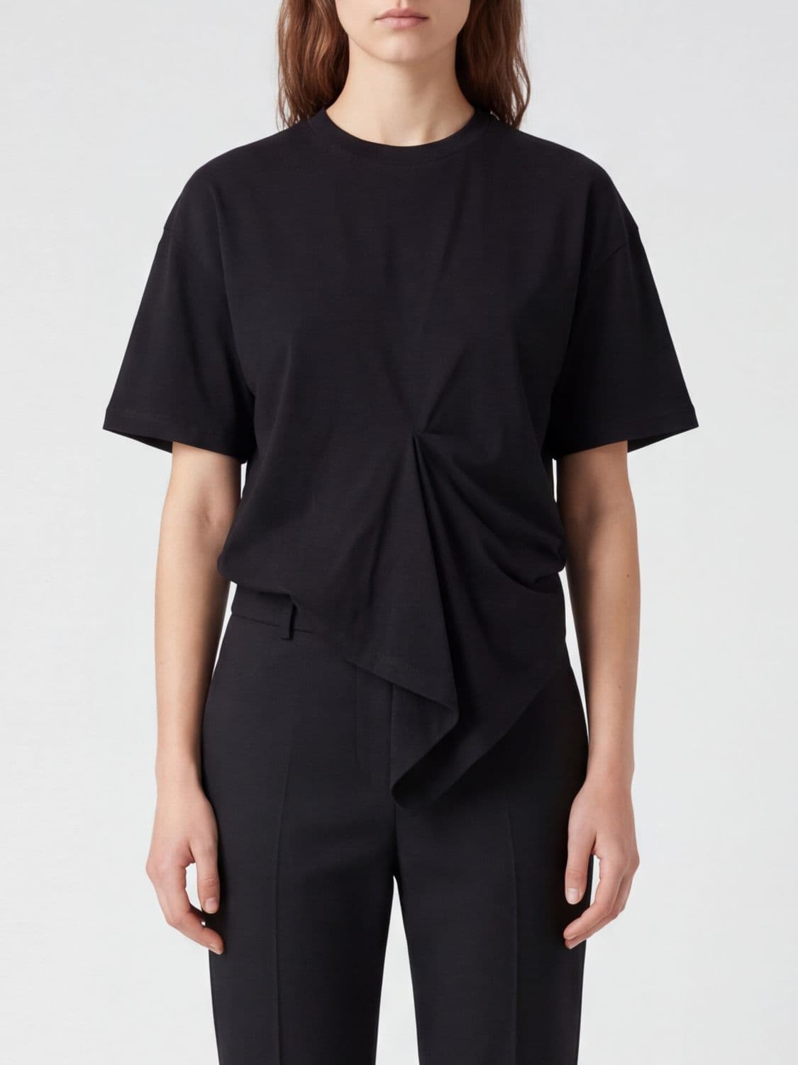 Rohe Relaxed-Fit Cotton and Silk Blend T-shirt with Asymmetrical Hem