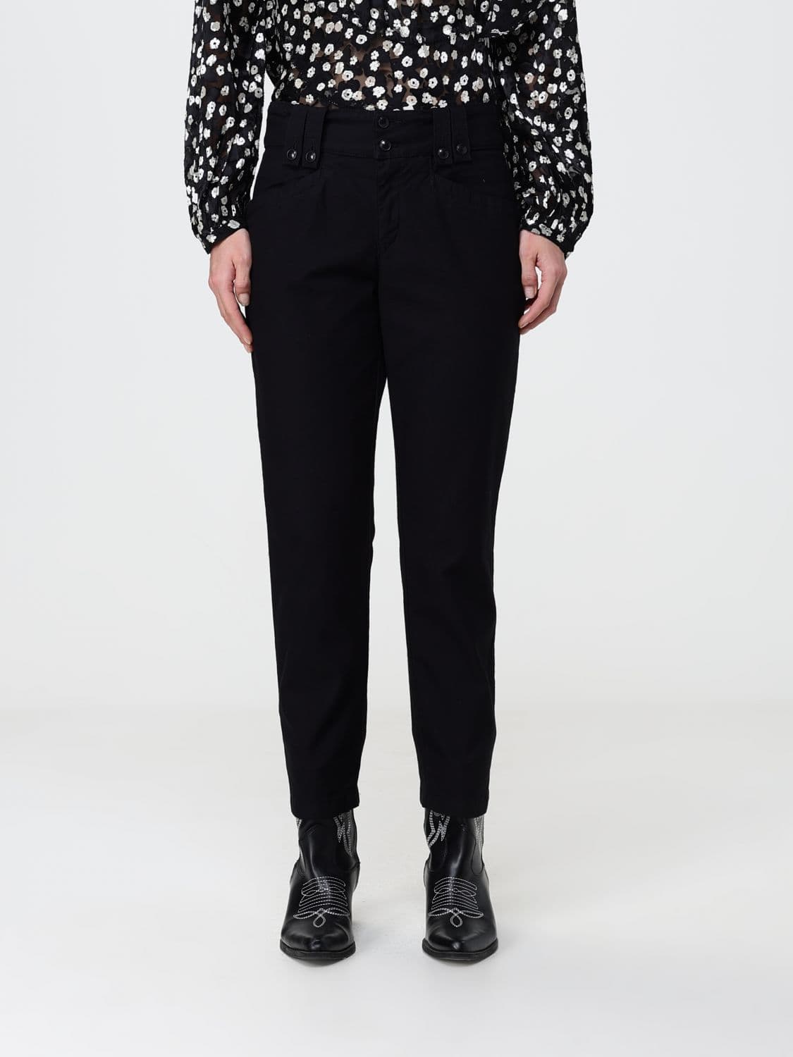 Isabel Marant Birdy Mid-Rise Stretch-Cotton Skinny Trousers