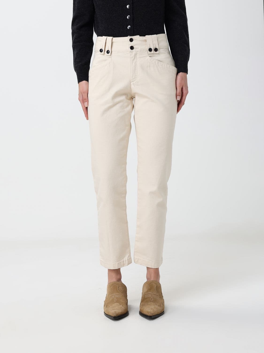 Isabel Marant Birdy Mid-Rise Stretch-Cotton Skinny Trousers