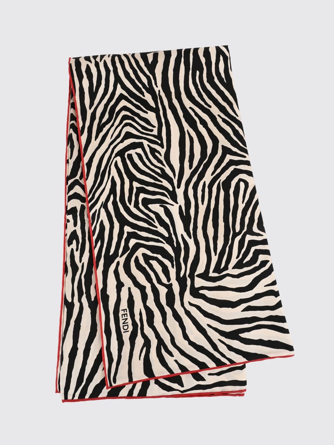 Fendi Zebra Animalier Print Silk Square Scarf · OS