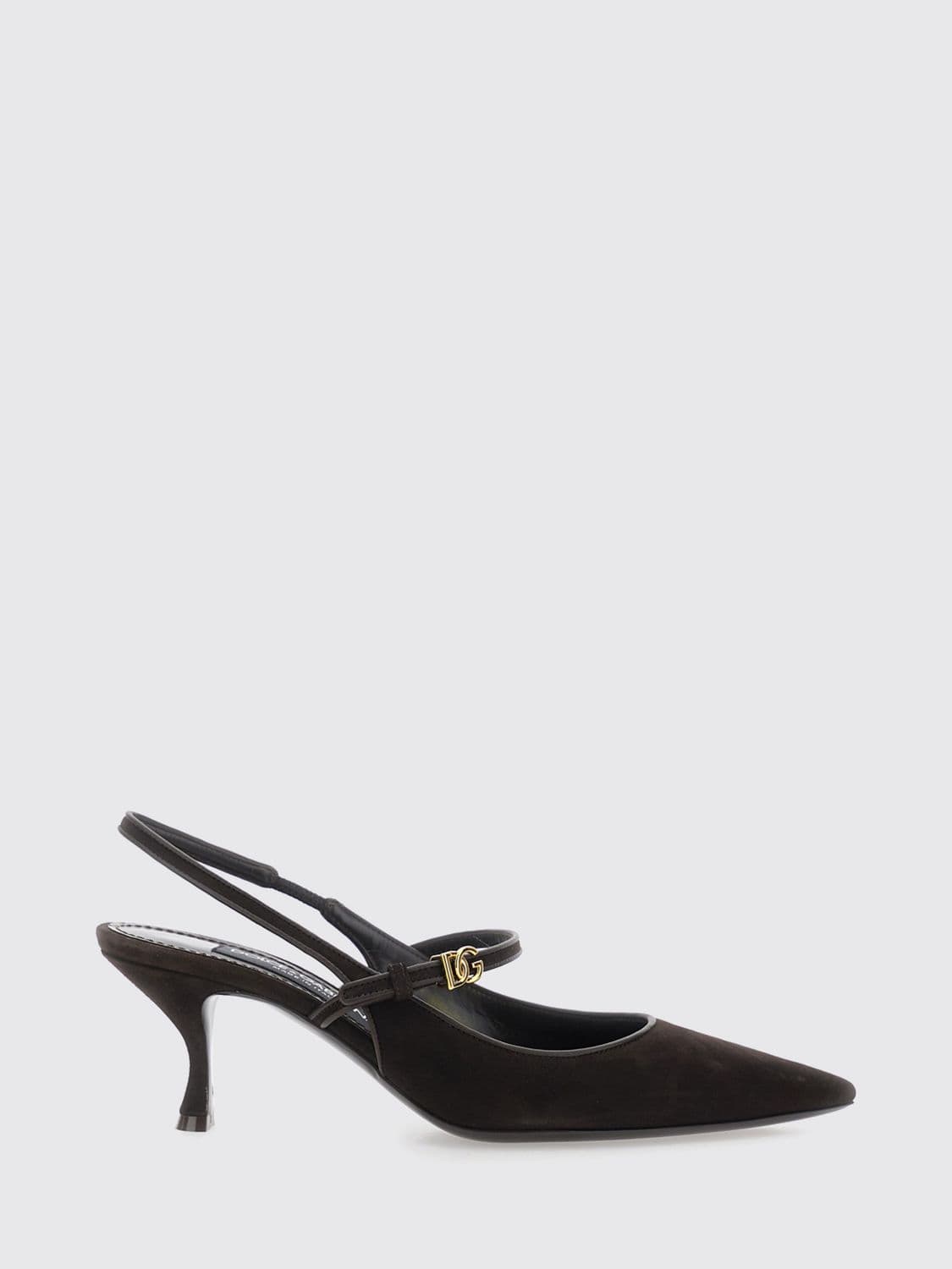 Dolce & Gabbana Suede Slingback Pumps with DG Monogram and Stiletto Heel