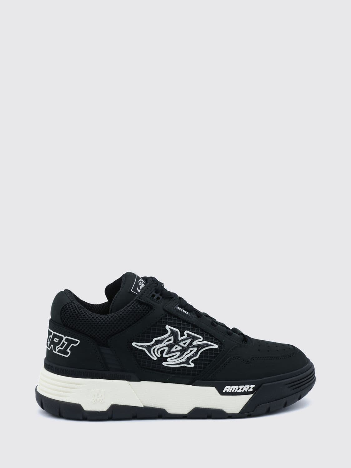 Amiri MA-94 High-Top Leather and Mesh Sneakers with Contrast Logo