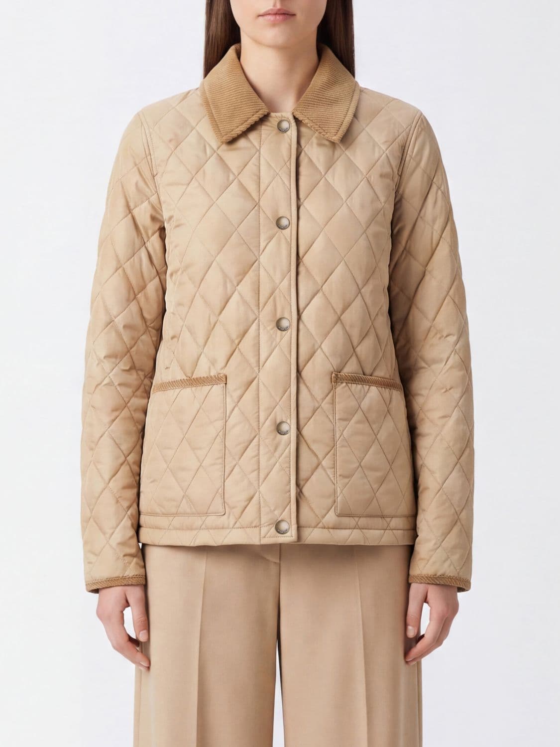 Burberry Quilted Short Jacket in Nylon with Velvet Collar