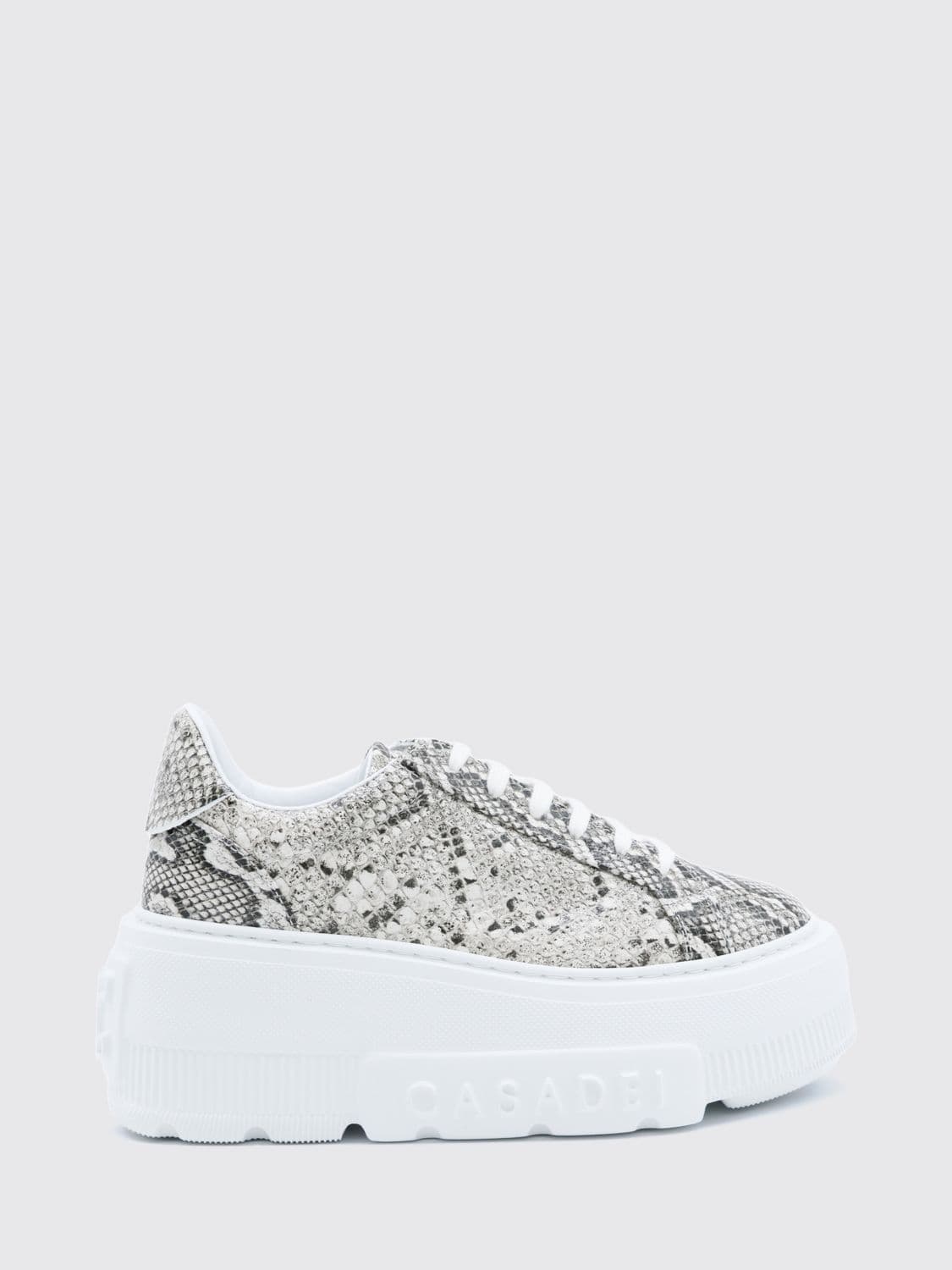 Casadei Nexus Python Print Leather Platform Sneakers
