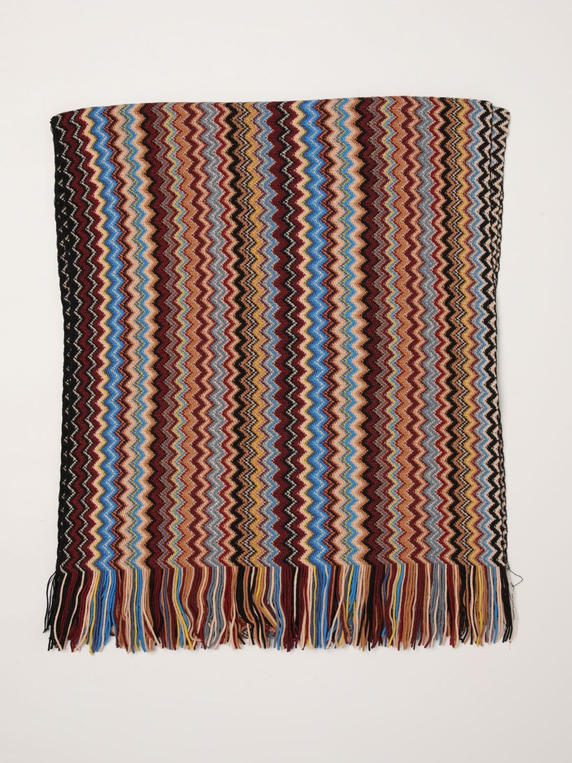 Missoni Abstract Striped Pattern Wool Blend Scarf