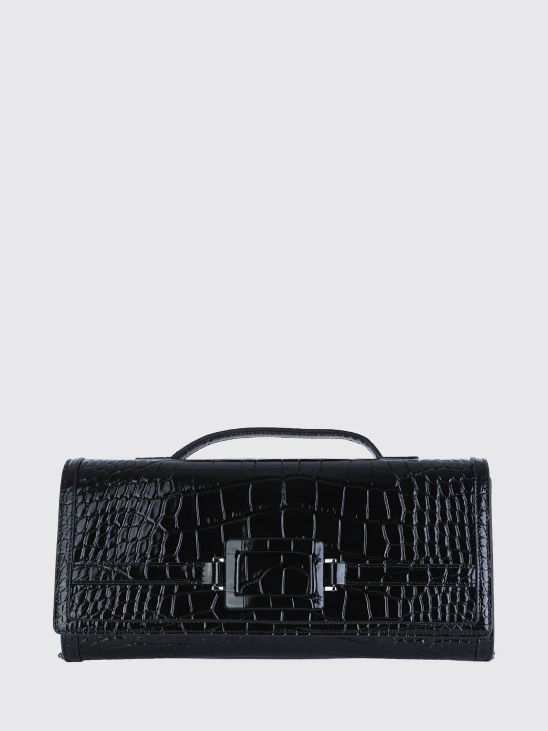 Roger Vivier Belle Vivier Croc-Effect Calfskin Clutch with Top Handle · OS