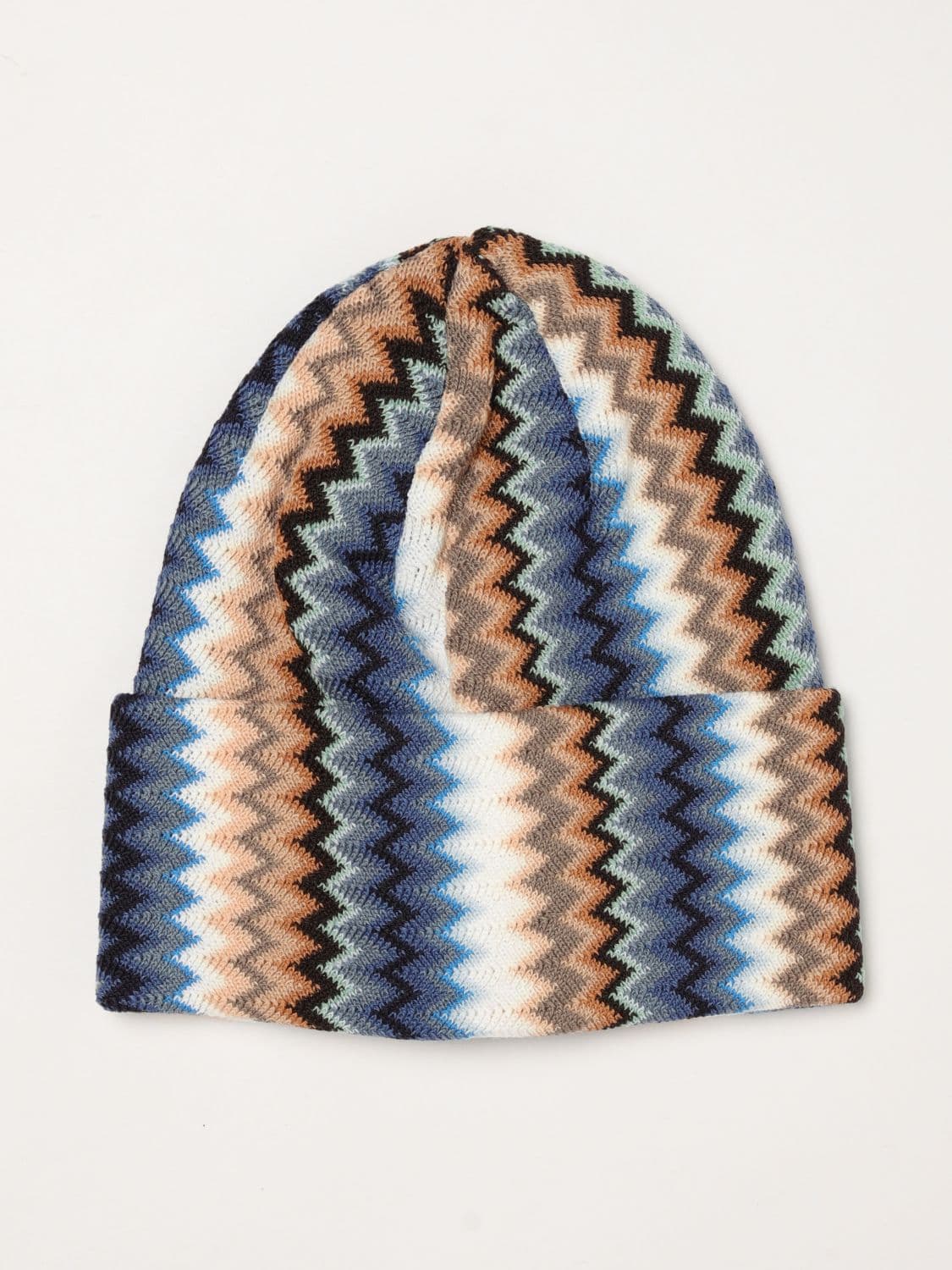 Missoni Multicolour Zig-Zag Pattern Wool Blend Beanie Hat